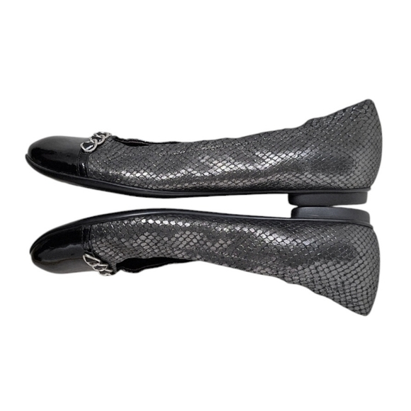 AGL Metallic Leather Ballet Flats Italy Business Casual Professional EU 41 - Picture 4 of 7